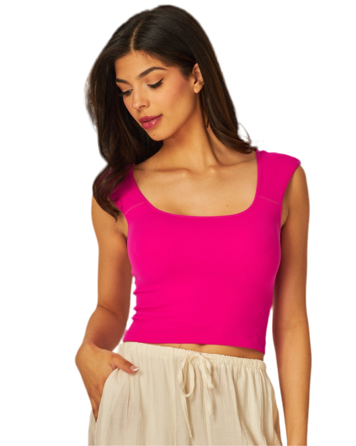 Seamless Deep Scoop Back Tank Top